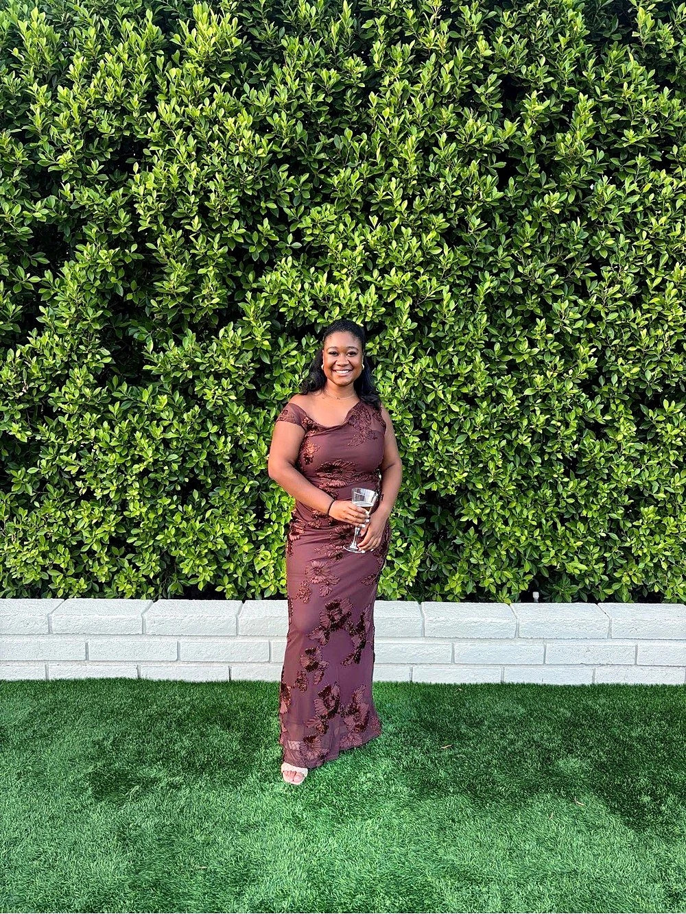 Brown wedding guest dress
